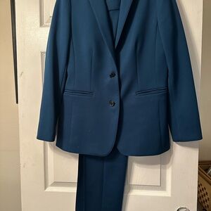 Ann Taylor Factory Blue Pantsuit Elegant Design